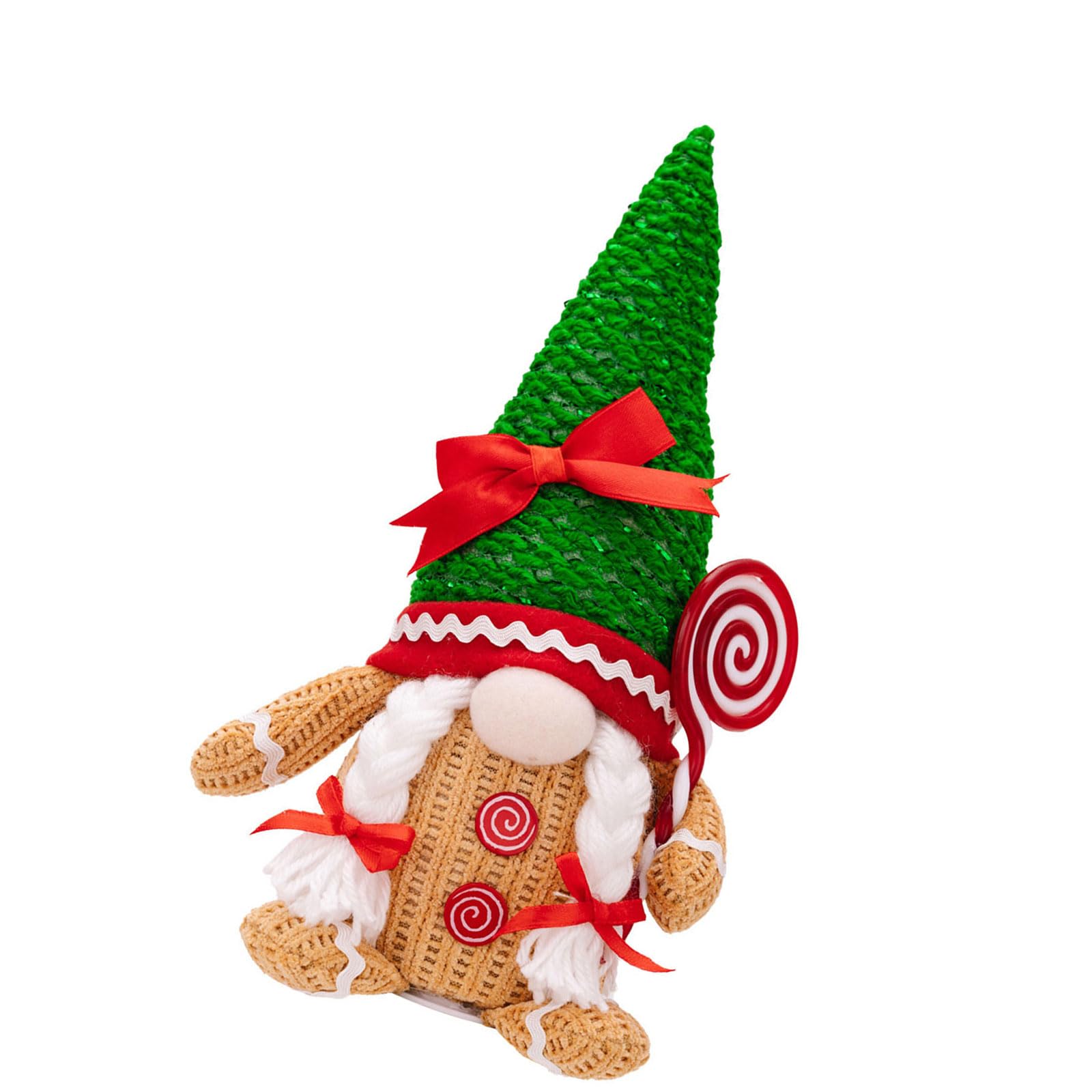 YROHGKPN Portable Standing Gingerbreads Holiday Ornament Decorative Gnomes Figurine Pieces for with Spoon