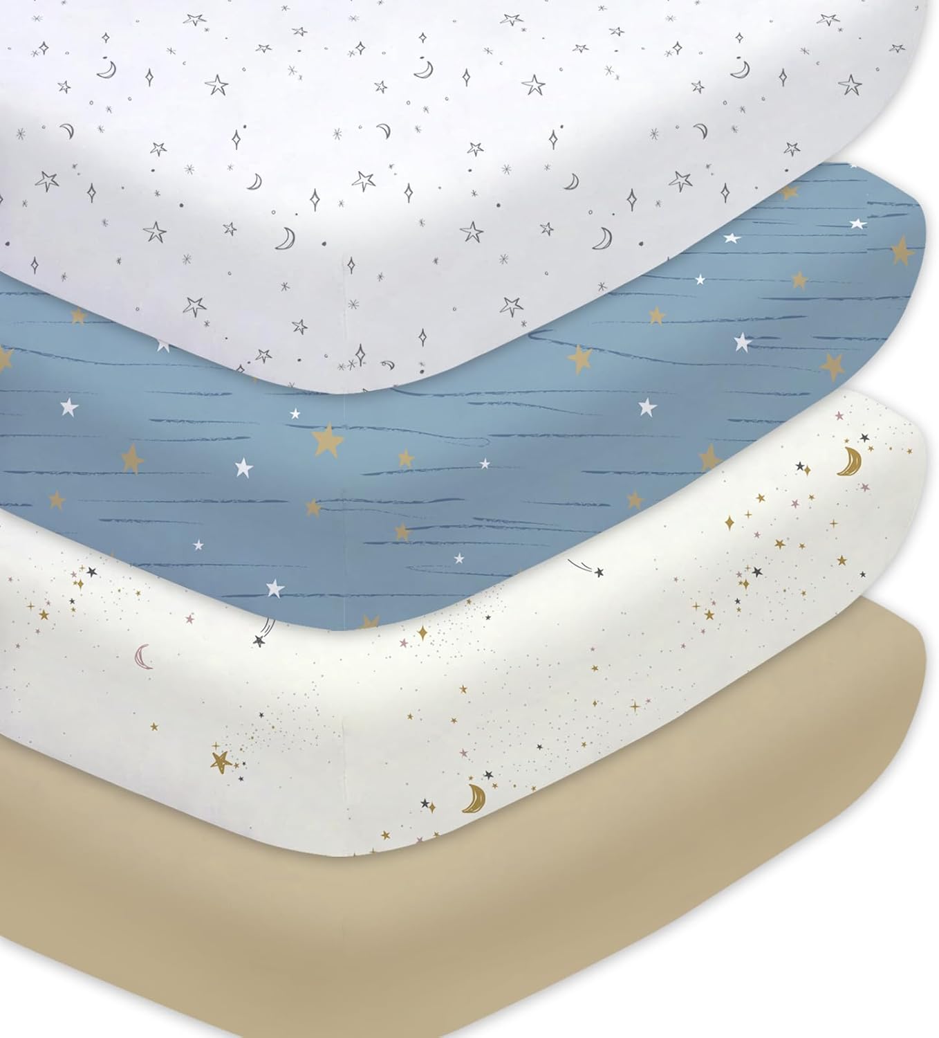 Little Grape Land Crib Sheets Baby Toddler Sheets 6 Pack Fitted for Boys Girls, Standard Size 28x52‘’ Crib Mattress, Super Soft Breathable Washable Microfiber Starry Galaxy similar