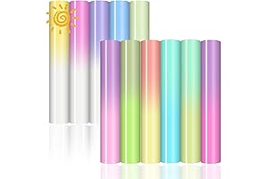 Assorted Color Changing UV Heat Transfer Vinyl 12"x10" for DIY Apparel Crafts