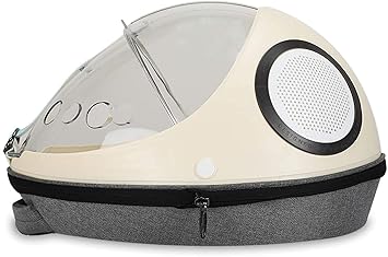 Royale Dog Pet Backpack, Cat Bag Breathable Portable Pet Backpack Travel Pet Carrier Cat Dual-use Capsule Shoulder Bag Dog Carrier Transparent Space Bag - Cream