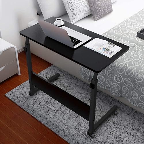 Miniatura 26 de Henf Mesa auxiliar móvil para sofá, mesa de cama rodante, mesa de aperitivos, altura ajustable, soporte para computadora portátil, escritorio, Negro