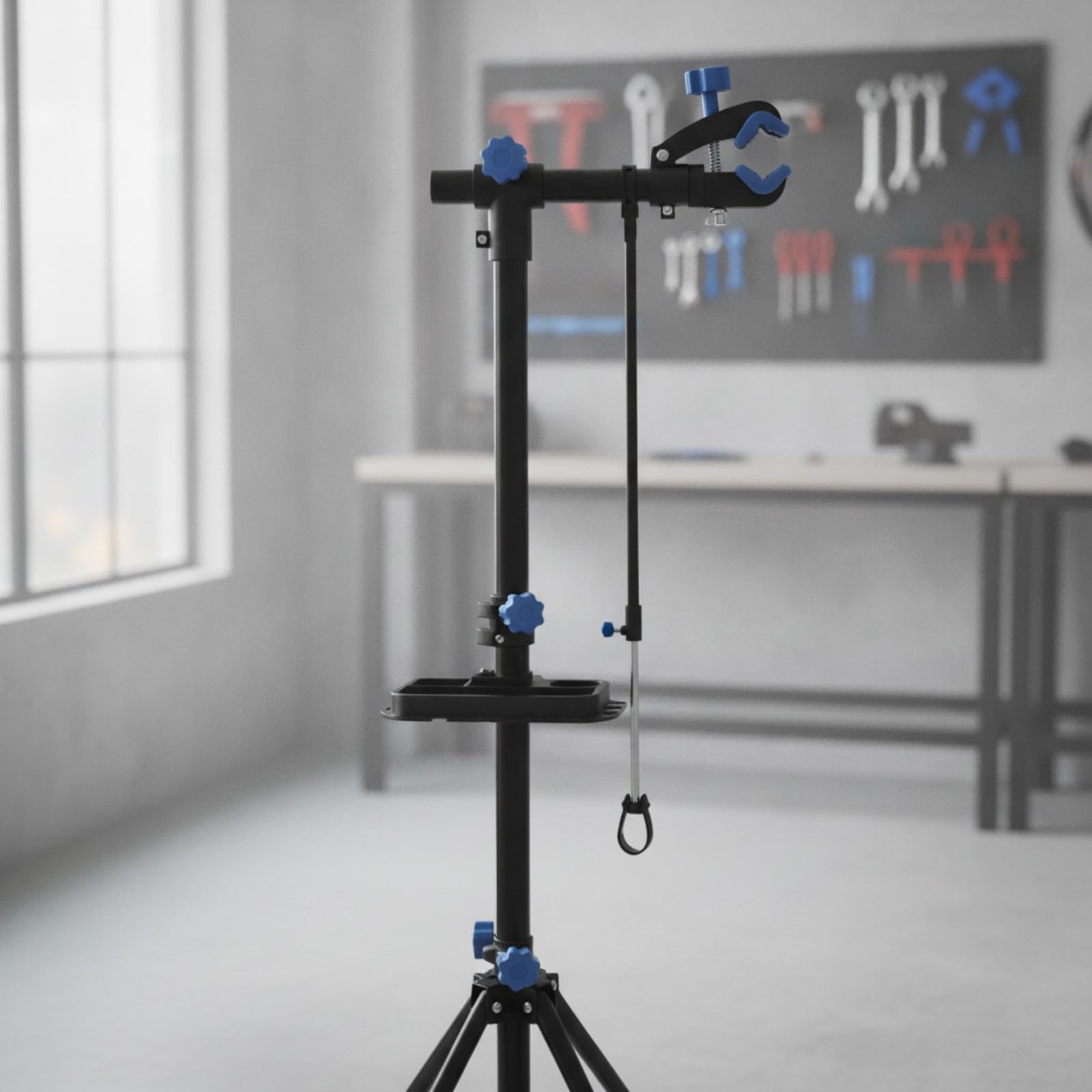 Soporte para Bicicleta con Trípo Giratorio, Caballete Mantenimiento para Bicicleta, Ligero, Garaje , Rojo