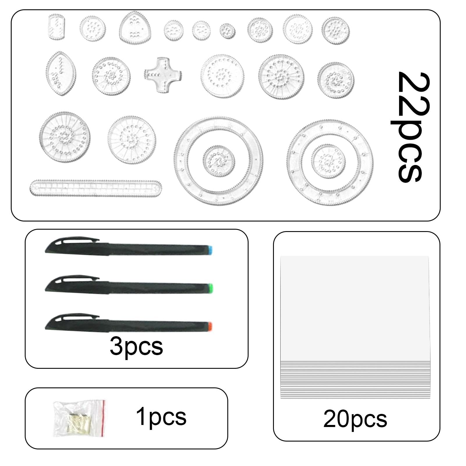 Amazon | スピログラフ |テンプレート定規セット |多機能幾何学描画