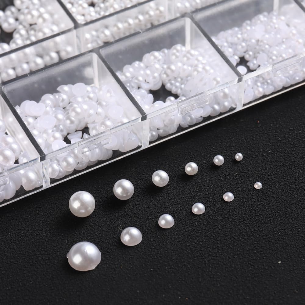 Nail Art Decoration Kit for Women – 3D Charms, Half Pearls – DIY Acrylic Nail Stones for Creative Nail Designs-image-22