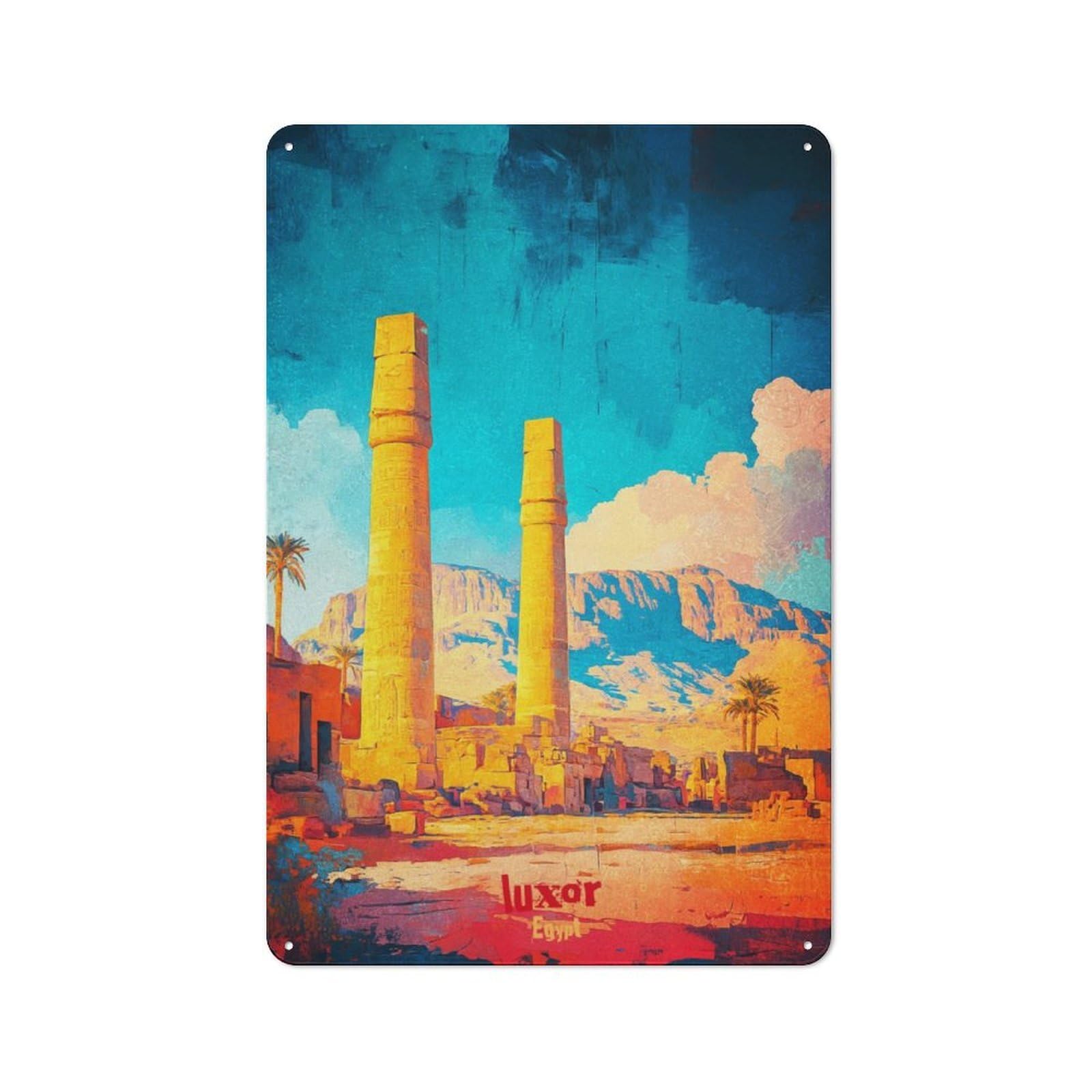 Junmoney Luxor Art Nostalgic Decorative Tin Sign 30X20cm, Vintage Wall Decor For Lounge, Study, Pub Or Wall Gallery