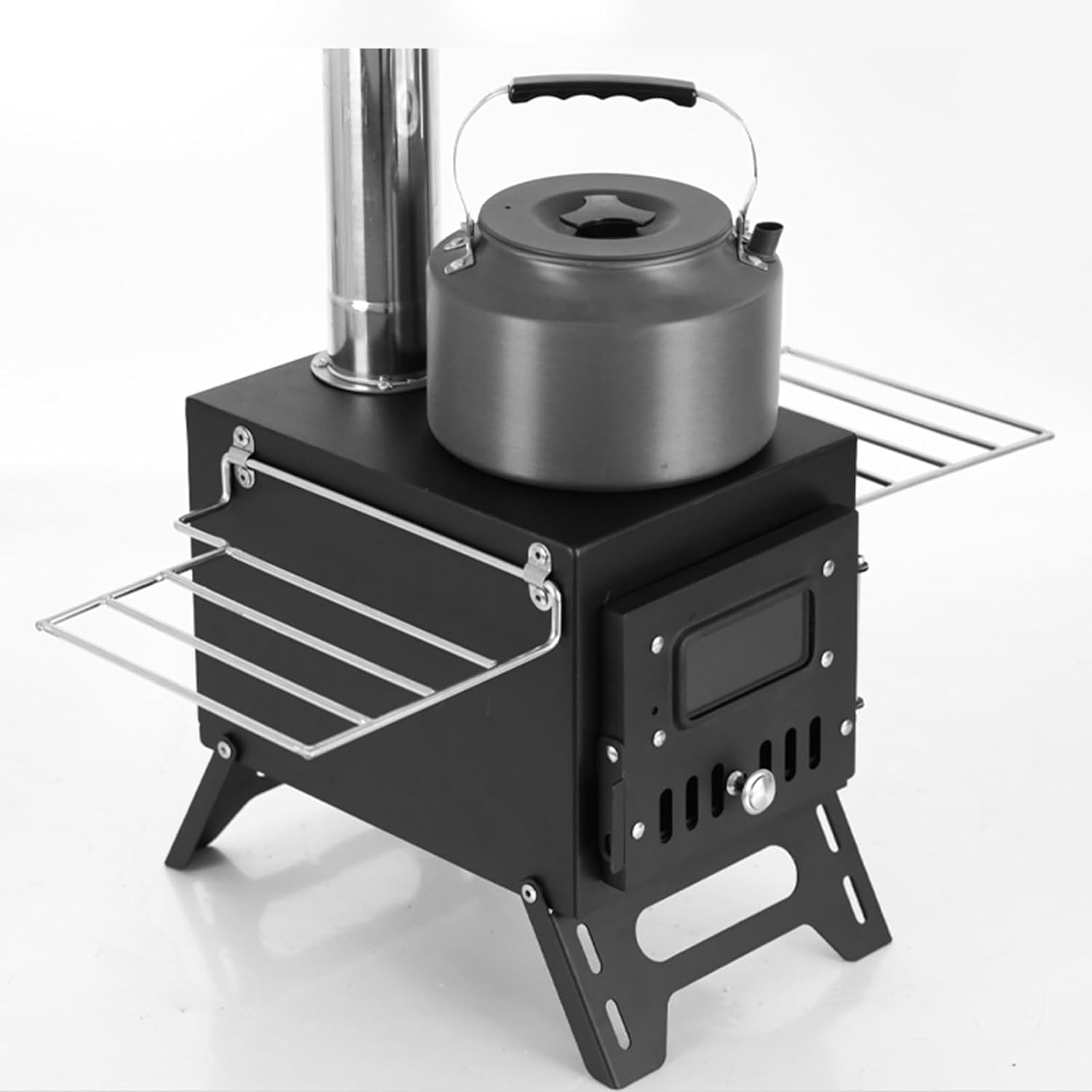Outdoor Portable Wood Stove - TOPIND Outdoor Camping Wood Stove, Tent Stove, Portable Wood Stove, Hot Tent Stove for Tent, Camping, Ice-fishing, Cookout, Hiking, Travel (Black)