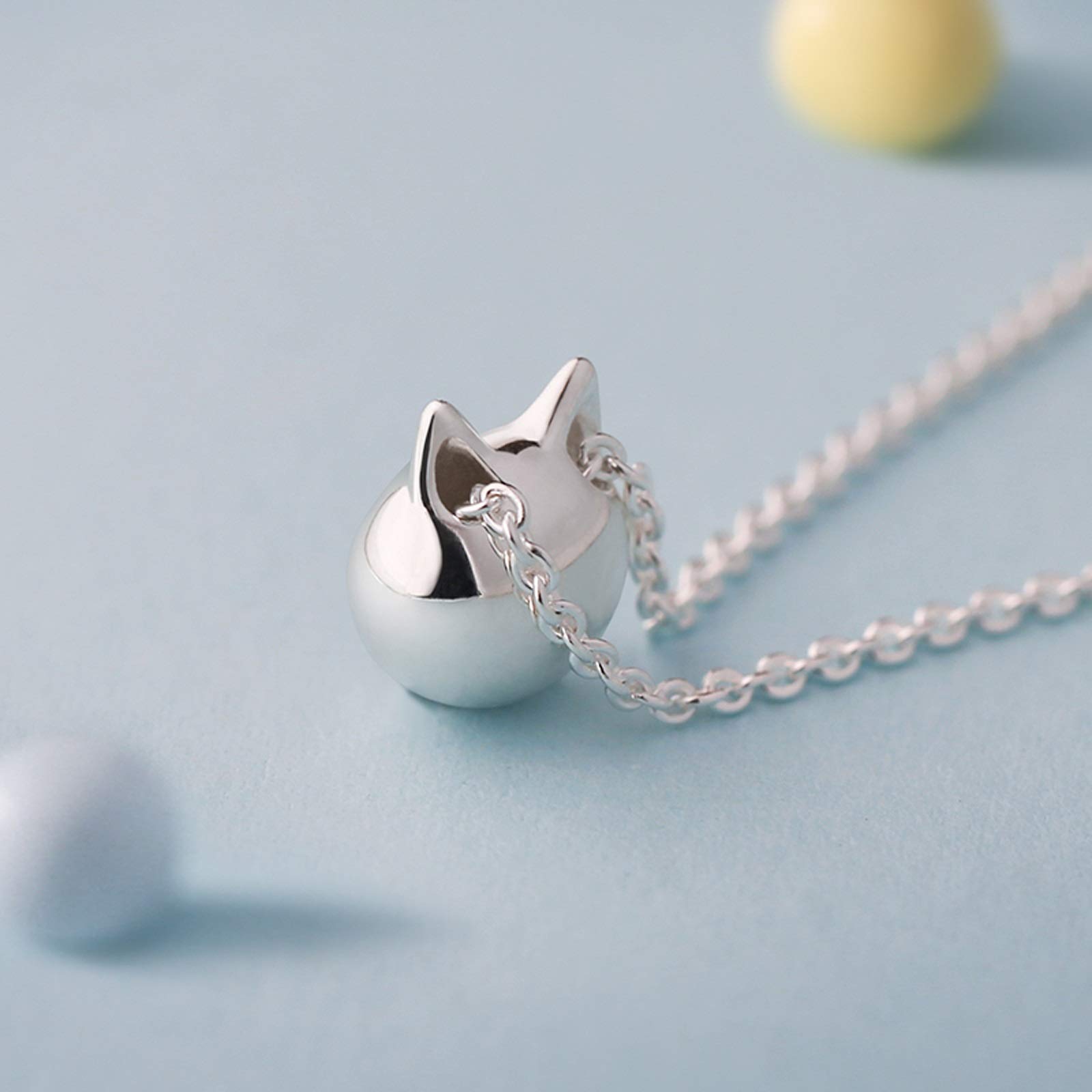 Collane Collana Gatto Catena clavicola Femminile Ciondolo Creativo Gatto in Argento Sterling 925 Collana Regalo Studentessa Semplice Coreana per Le Donne