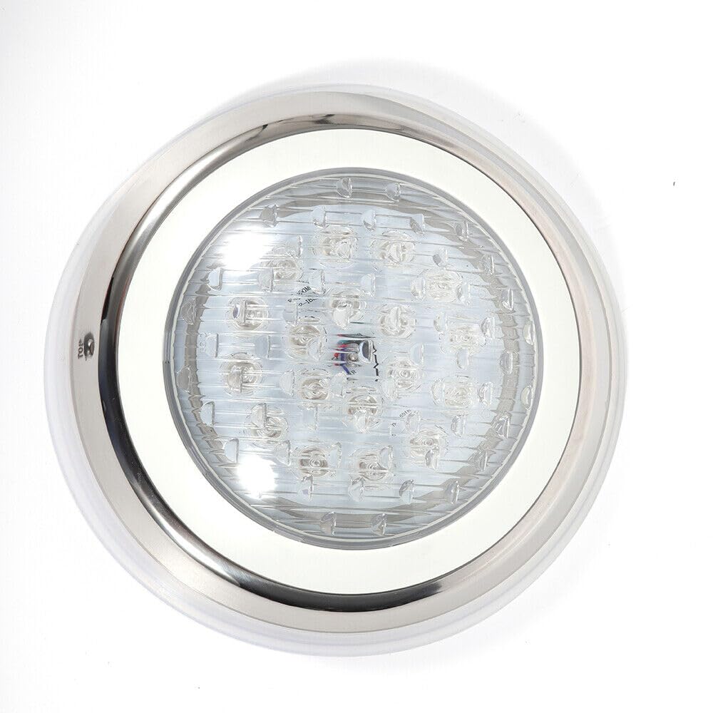 Foco LED RGB para piscina, 54 W, iluminación empotrada, 12 V, para piscinas, acuarios, gimnasios, fuentes, estanques, clubes de hotel, 30 x 7 cm