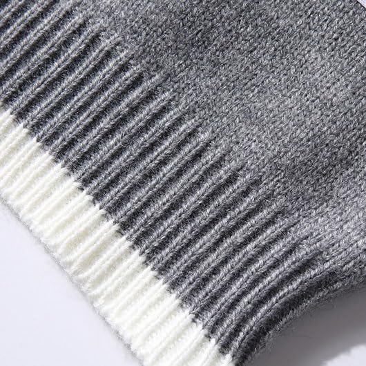 Round Neck Sweater Men's Loose and Velvet and Thick Winter Dress Bottom Sweater Line Clothes3