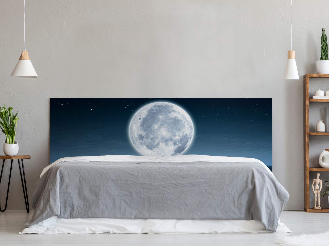 Oedim Cabecero Cama PVC Luna en Mar 135x60cm | Disponible en Varias Medidas | Cabecero Ligero, Elegante, Resistente y Económico
