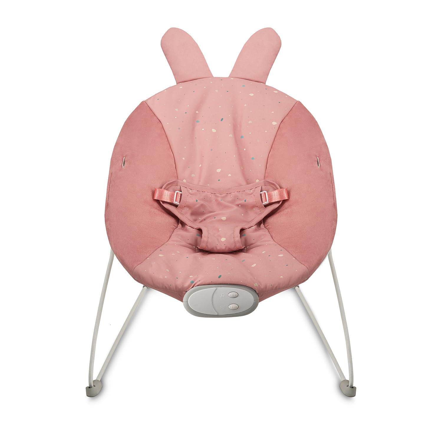 MoMi GLOSSY sdraietta per bambini fino a 9 kg, cintura 3 punti, struttura in metallo con piedini antiscivolo, 1,7 kg, 58×49×53 cm, modulo sensoriale per lo sviluppo del bambino