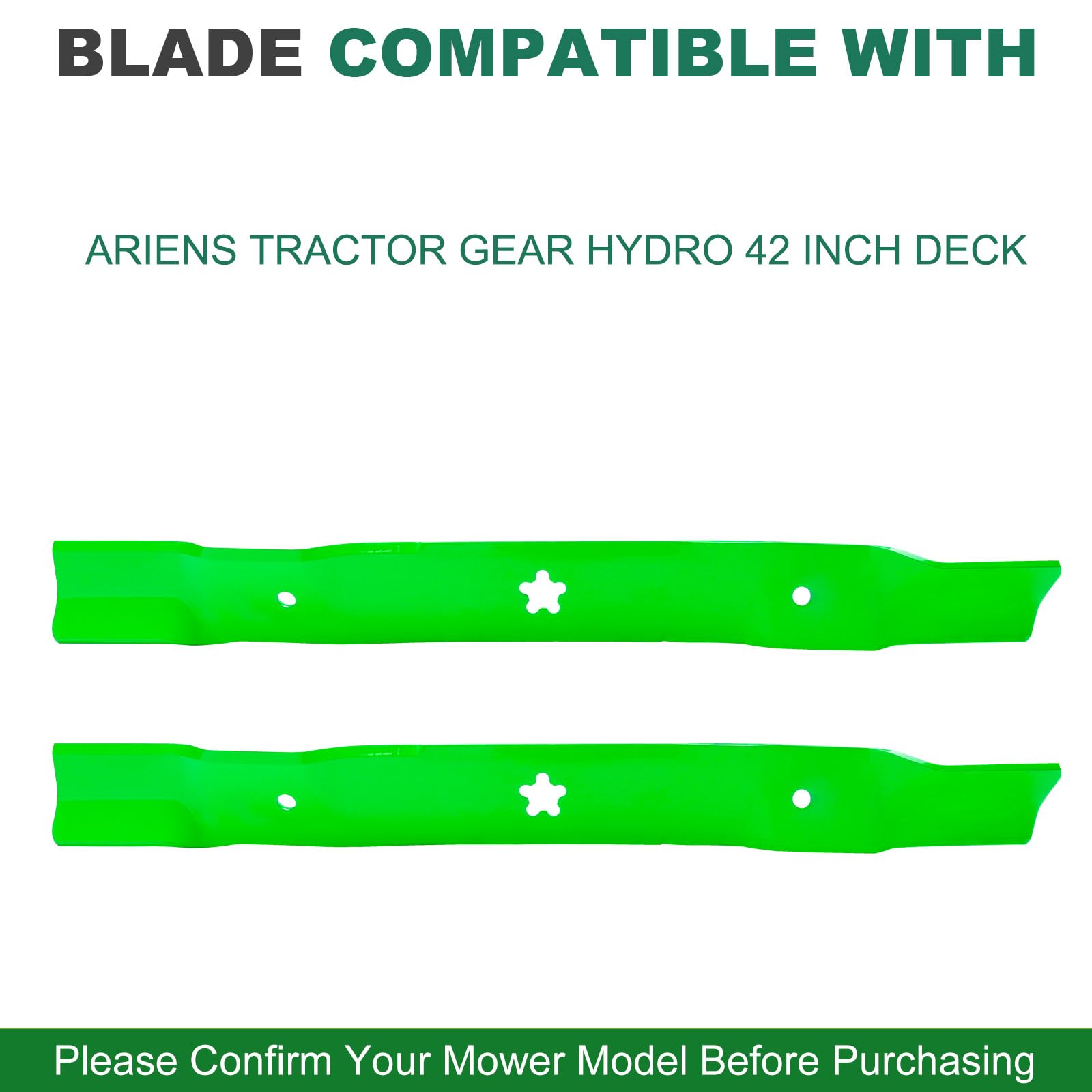 Hoja de cortacésped 21547175 21547174 (mulching resistente), compatible con Ar iens Tractor Gear Hydro de 42 pulgadas (2 unidades)
