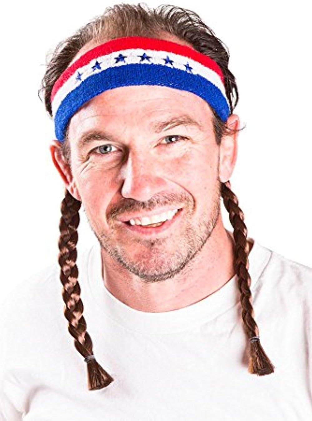 Mullet On The Go (One Size, Red and White and Blue) - Willie Headband