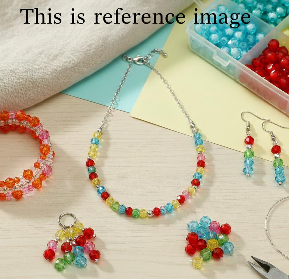 JAUNTY 360 Pcs 8mm Acrylic Crystal Transparent Color Beads DIY Kit for Jewelry Making, Beading, Embroidery & Art and Craft Projects 3