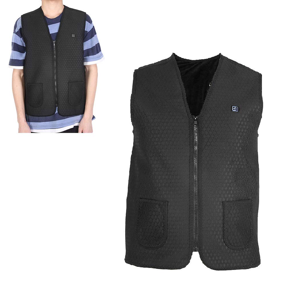 Warmer Waistcoat, Heated Warm Vest, USB Intelligent Electric Heating Vest Outdoor Adjustable Warm Keeping Thermal Waistcoat(M)-image-43