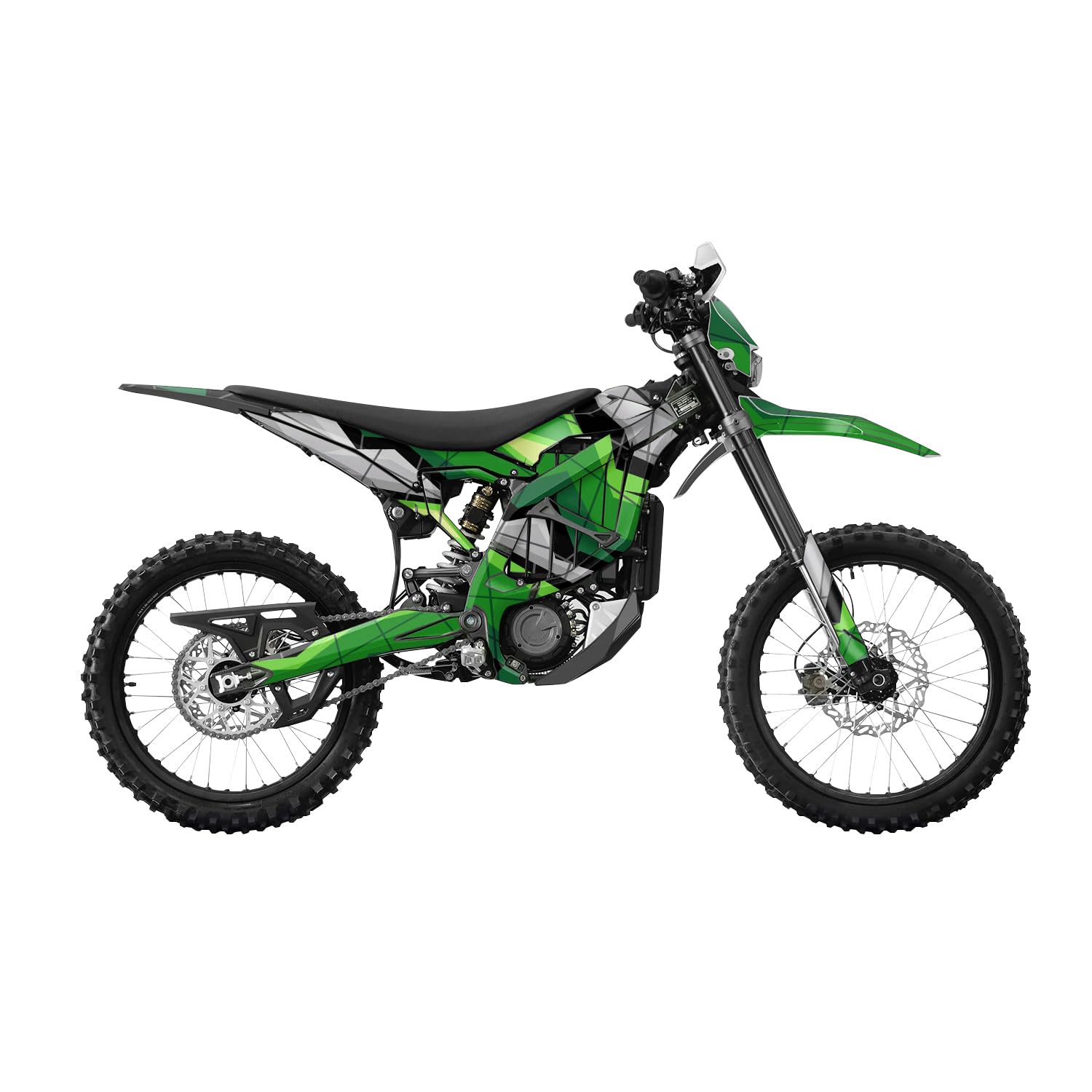 Surron Ultra Bee Graphics Kit Wrap - Polygon Grunge Green - Sur-Ron Skin - Premium 3M Vinyl Protective Wrap Decal Cover - Easy to Apply | Crafted in The USA by MightySkins