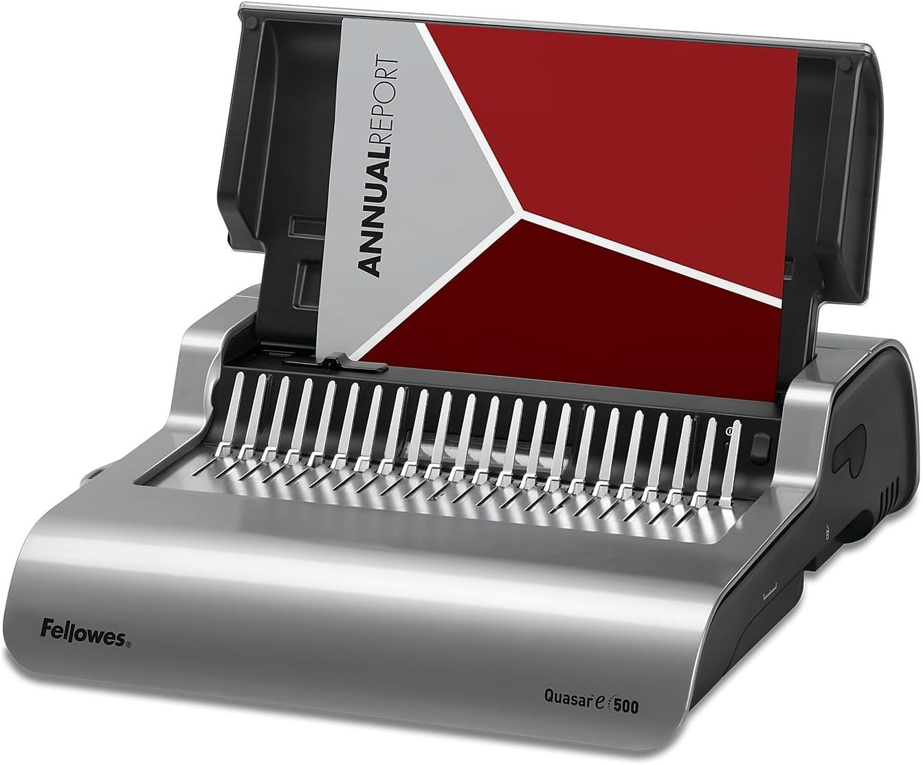 Fellowes 5216901 Quasar 500 Electric Comb Binding System, 16 7/8 x 15 3/8 x 5 1/8, Metallic Gray, Alloy Steel