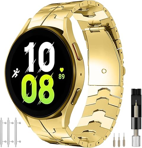 Miimall Correa de acero inoxidable para Samsung Galaxy Watch 64 Classic de 1.850 in 1.693 in 1.811 in 1.654 in, sin hueco, elegante reloj de