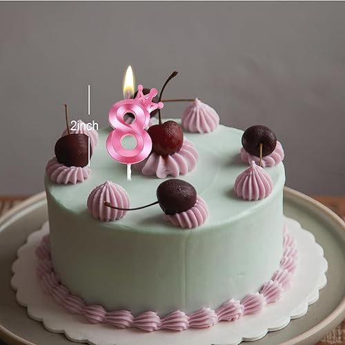 Miniatura 44 de Blue Number 4 Birthday Cake Candle, 3D Shape Crown Birthday Number Candle, 4th Birthday Party Blue Theme Cake Topper Decorations (Blue 4)