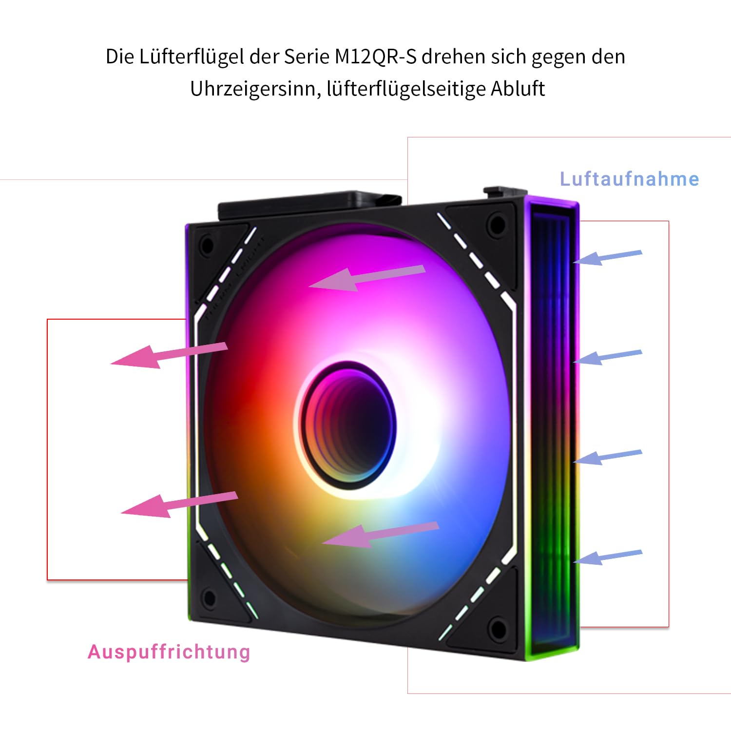 Ventole Thermalright TL-M12QR-S X3 da 120 mm silenziose, funzione PWM, effetti luce ARGB a specchio infinito, design delle pale della ventola inversa, nuovo modulo chip di alimentazione semplifica il
