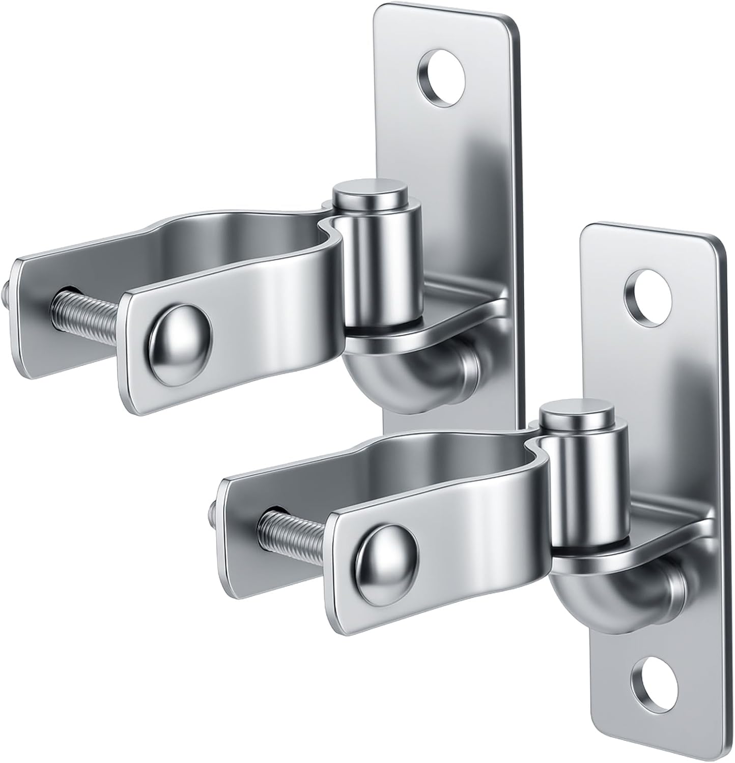 4 Pcs 1-3/8 Inch Wall Mount Gate Hinge, Heavy Duty Pipe Gate Hinge Metal Post Chain Link Fence Frame Outdoor Gate Hardware