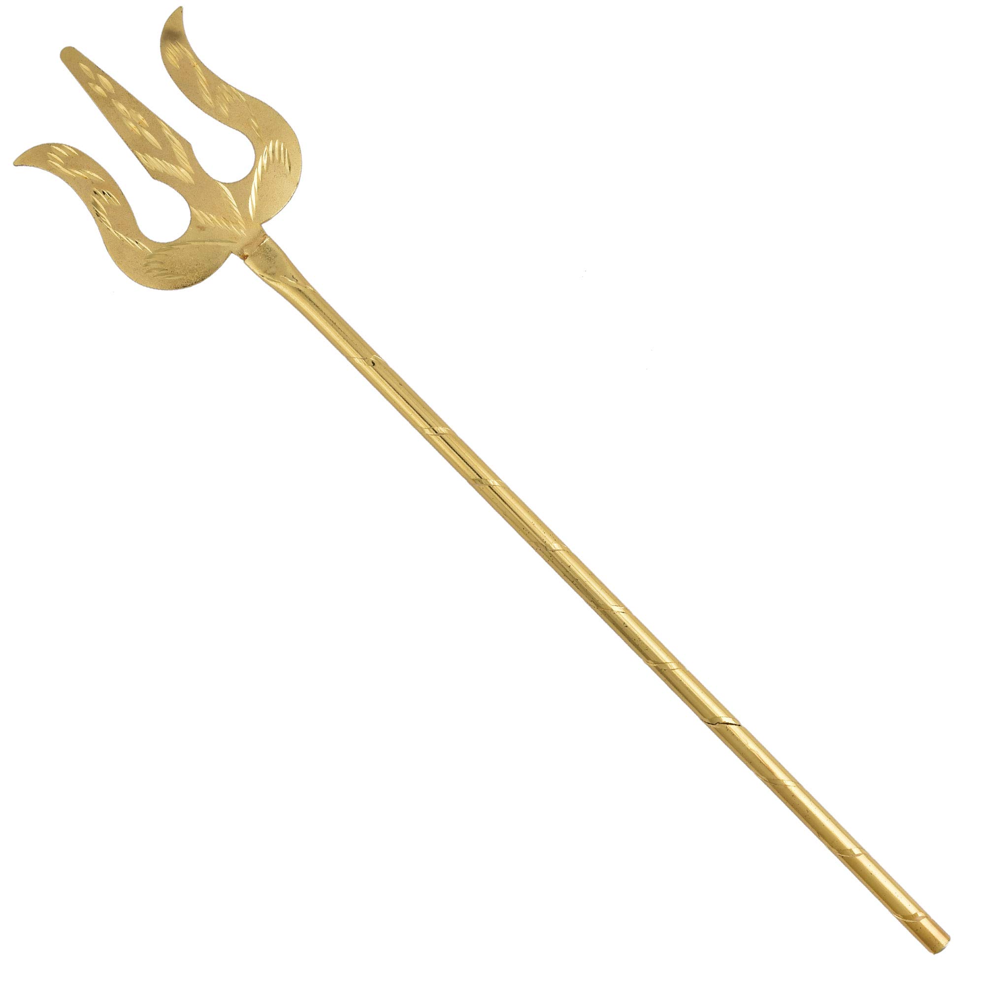 Brass Gold Plated Miniature Trishul Puja Article Hindu Pooja Item Temple Accessory (SST1503HDSV)-image-20