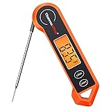 ThermoPro TP19H Digital Meat Thermometer for Cooking with Ambidextrous Backlit and Motion Sensing Kitchen Cooking Food Thermometer for BBQ Grill Smoker Oil Fry Candy Instant Read Thermometer Bright-orange