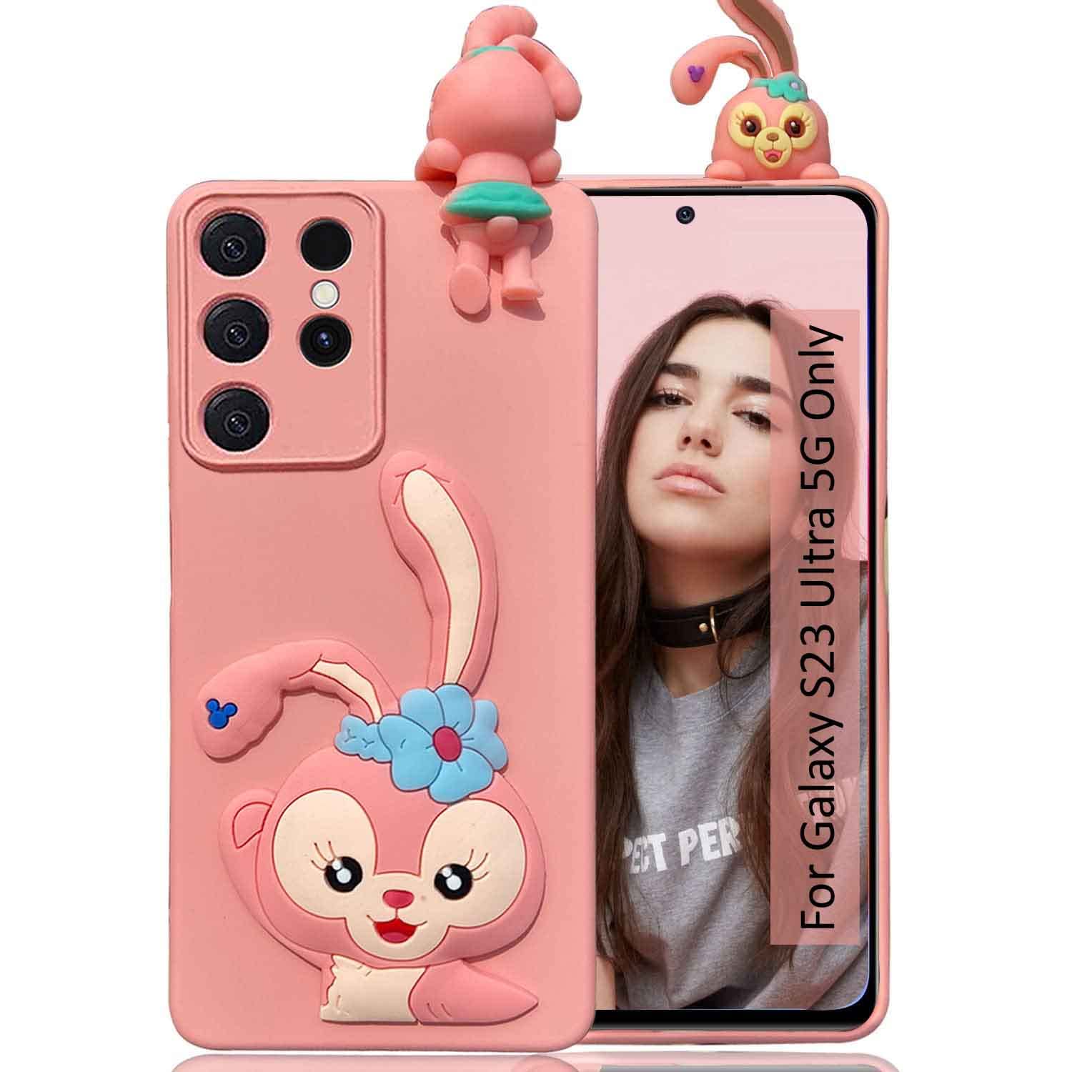 KC Back Cover for Samsung Galaxy S23 Ultra 5G, Cute Greeting Rabbit Peeking Cartoon Soft Silicon Soft Silicone Case (Pink) (B0C6H3PQRC) Amazon Price History, Amazon Price Tracker
