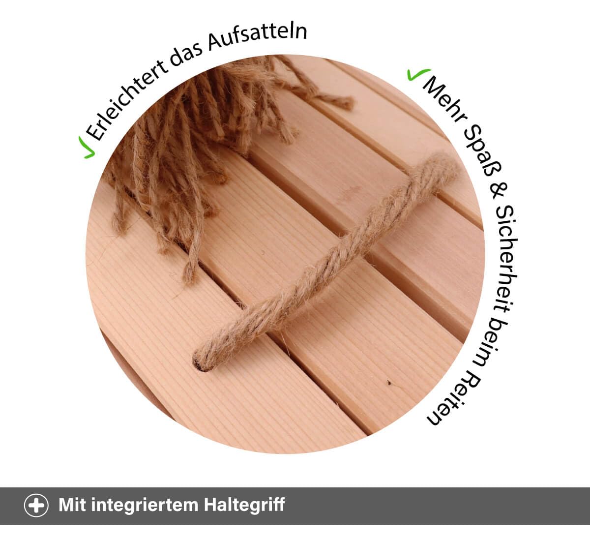 Holzspielzeug Peitz Großes Voltigierpferd Diamant | Holzpferd | Outdoor-Spielzeug | Draussen 7028 | Stockmaß 105 cm (Natur)