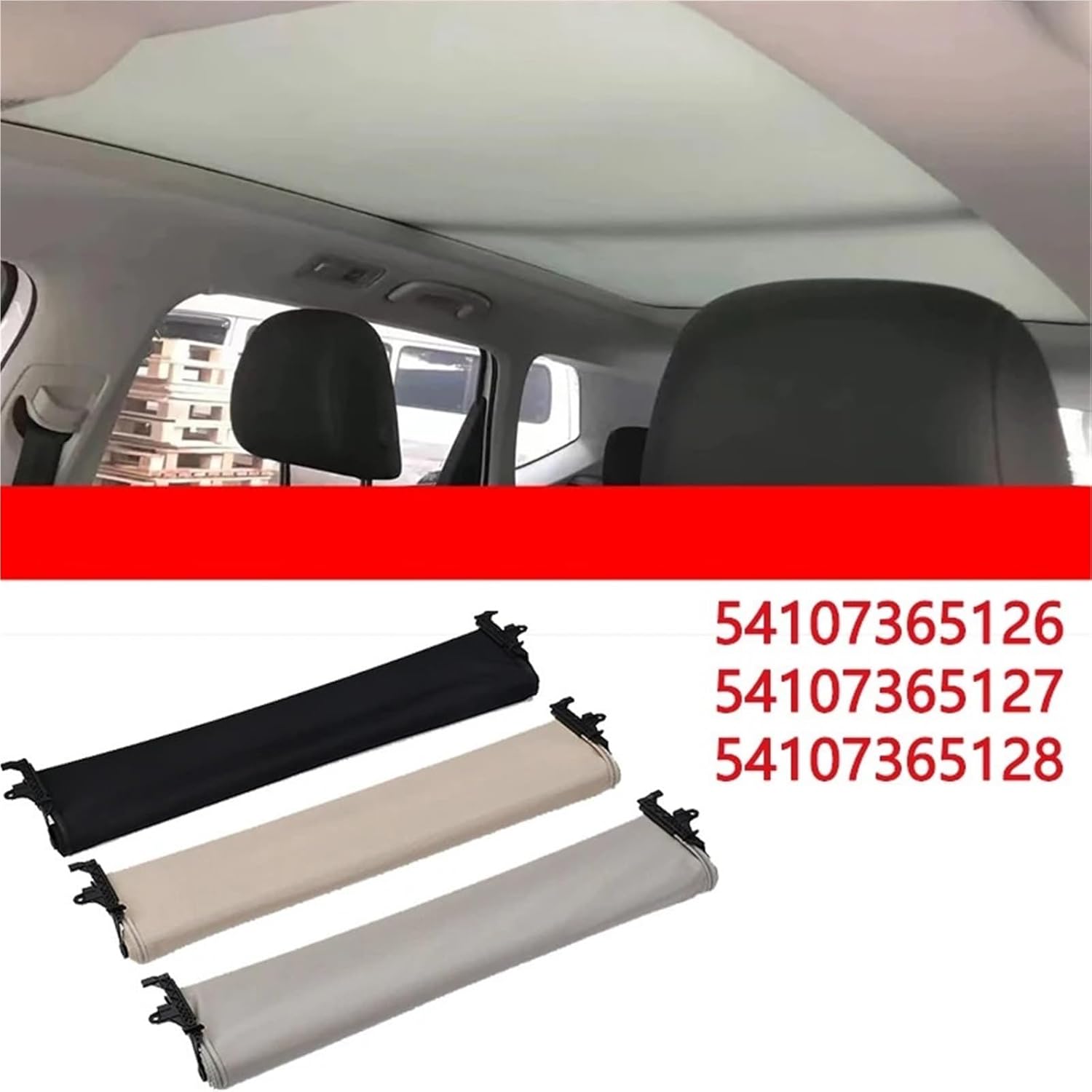 Electric Sunshade Car Panoramic Sunroof Curtain Cover Compatible for BMW 3 Series F34 GT 2013-2019 54107365126 54107365127 54107365128(Beige)