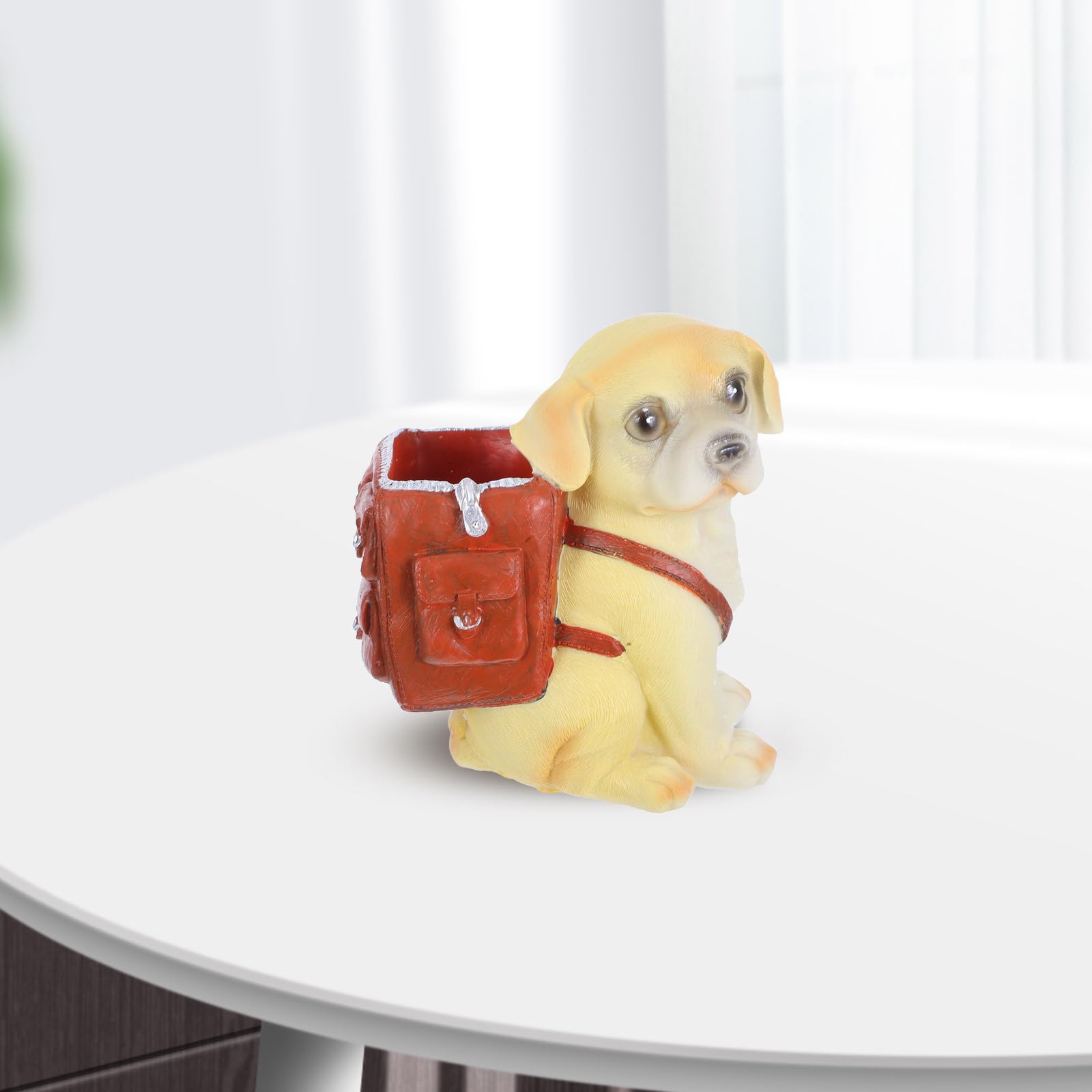 Ciieeo Portapenne Scrivania in Resina a Forma di Cane da Riporto Marrone, Decorazione Graziosa e Compatta per Ufficio, Organizzatore Cancelleria Versatile per Casa e Studio