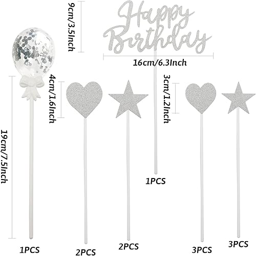 Miniatura 3 de ZERODECO Decoraciones de cumpleaños plateadas, globos de papel de aluminio de feliz cumpleaños, mantel con flecos, cortinas brillantes, bandera de