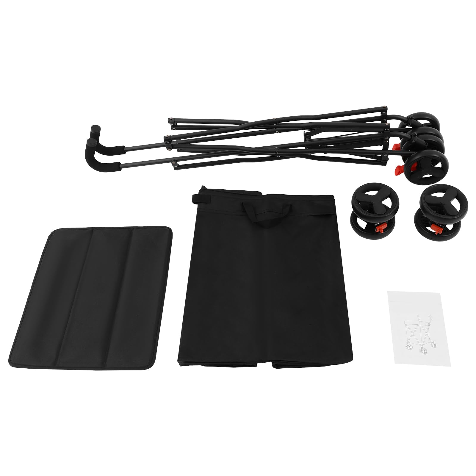 Einkaufstrolley Einkaufswagen Klappbar 70kg Kapazität, Faltbarer Einkaufsroller Handwagen Multifunktional Shoppingtrolley für Wäsche Einkaufen Camping Lebensmittel (Schwarz)
