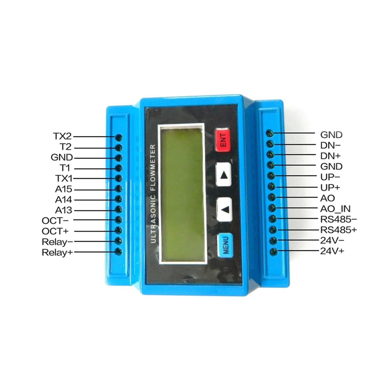 Medidor de flujo ultrasónico de abrazadera externa, Sensor de flujo de líquido, medidor de calor de refrigeración de tuberías, pantalla LCD Largo tiempo de trabajo(Host plus TM-1)