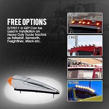 【中古】 Tambores Urbanos 9pcs Amber 17 LED Semi Truck Roof Cab Marker Clearance Top