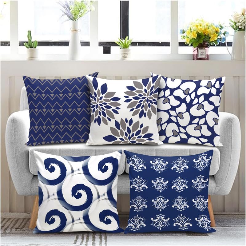 Ship Smart Soft Fabric Designer Decorative Printed Cushion Cover Decorations for Sofa Living Room Set of 5 16 x 16 inch Multi (MULTIMFCC35) (B0D73T7RC9) Amazon Price History, Amazon Price Tracker