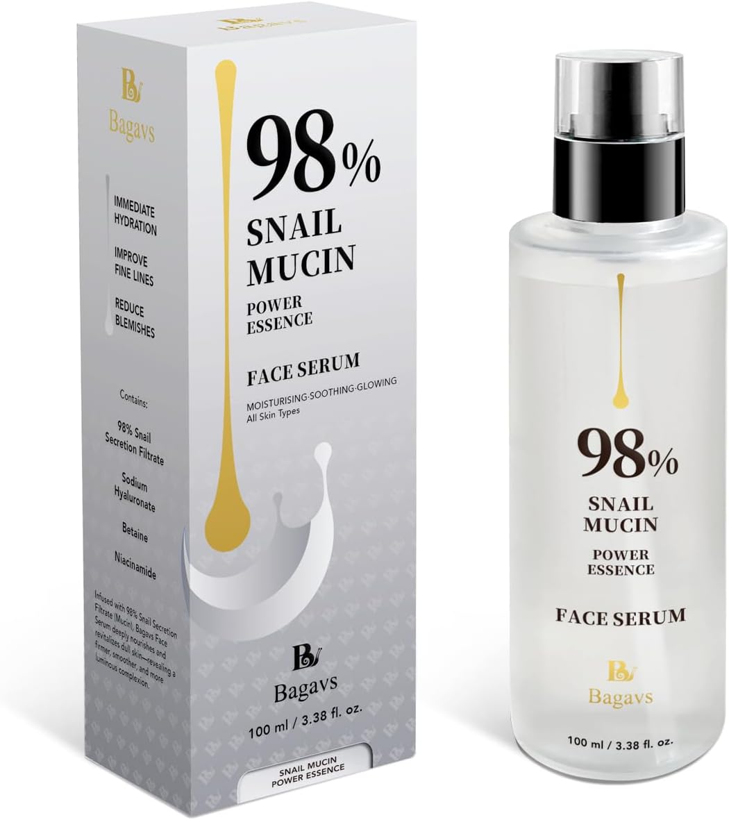 Snail Mucin Face Serum 100ml with 98% Snail Secretion Filtrate, Niacinamide and Hyaluronic Acid, Anti-Wrinkle, Deep Hydration, Brightening, Reduces Blemishes Snail Mucin Face Serum 100ml with 98% Snail Secretion Filtrate, Niacinamide and Hyaluronic Acid, Anti-Wrinkle, Deep Hydration, Brightening, Reduces Blemishes