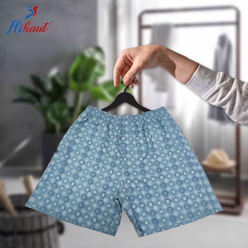 Image of Men's Cotton Shorts Waistband, Zip Fly, 1 Zip Pocket, Back Pockets (Pack of 2)