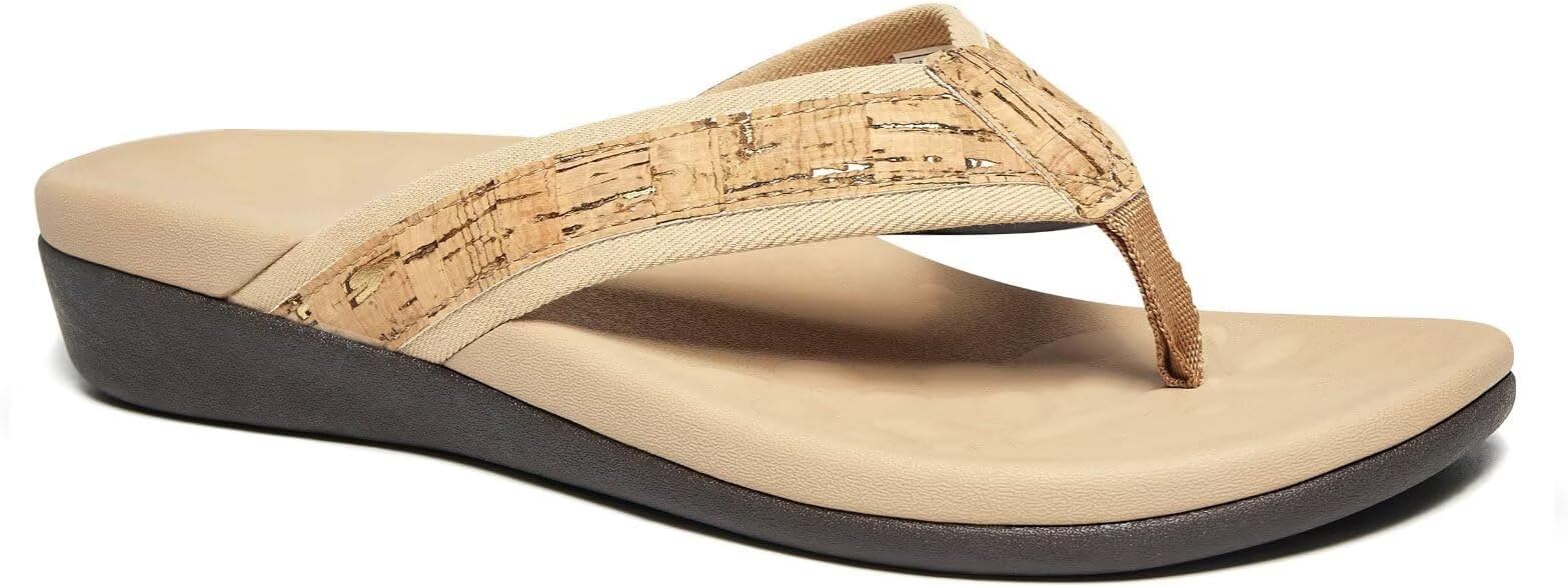 Womens Orthotic Flip Flops, Plantar Fasciitis Sandals for Flat Feet with Arch Support Thong Style Flip Flops, Comfortable Walking Sandals for Beach, Vacation