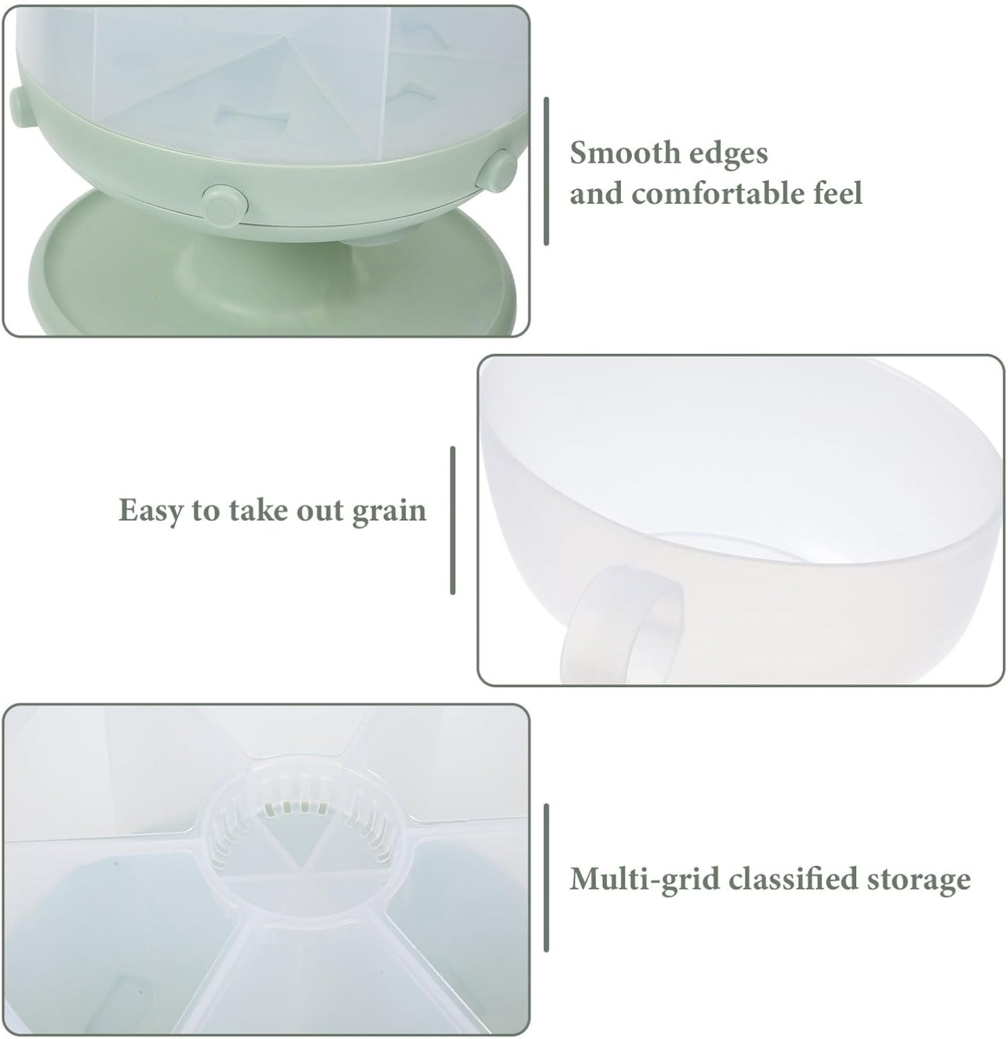 Rotatable Rice Dispenser Large Capacity Airtight Cereal Container for Kitchen Storage Grain Storage Bucket Moisture and for Rice and Grains