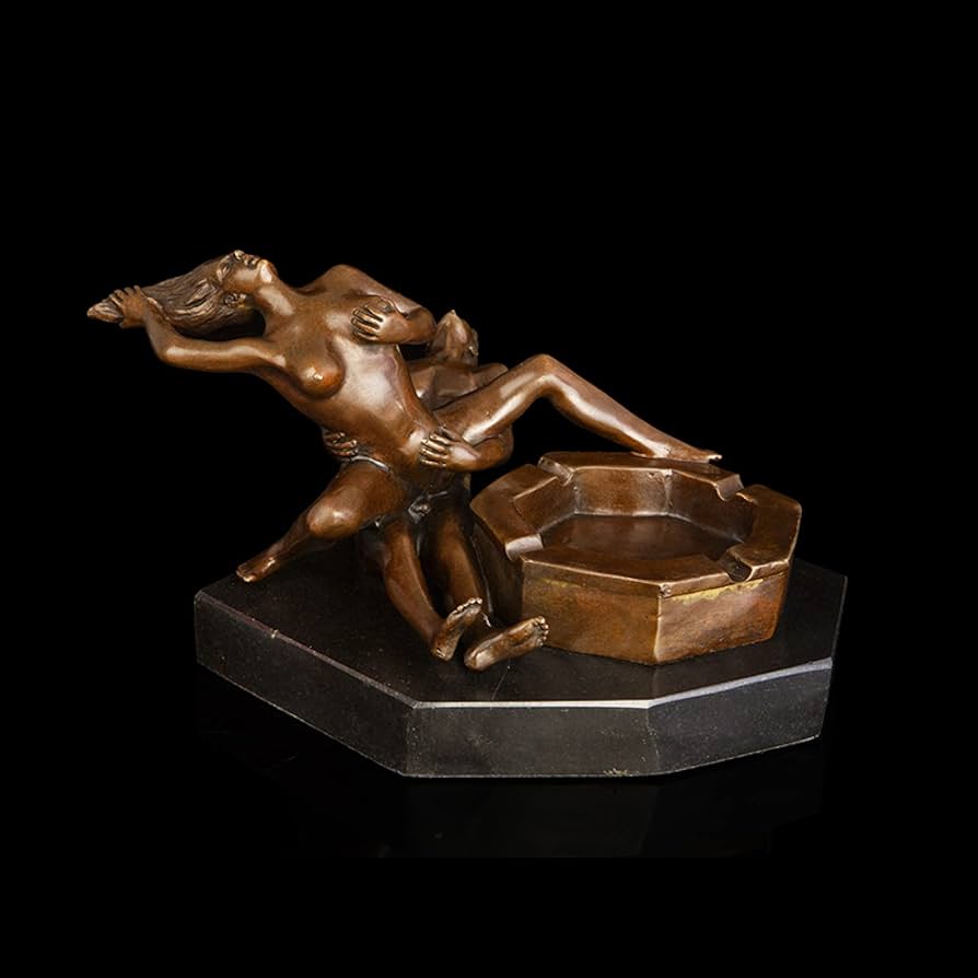 【多数の裸婦からなる擬人化された男性頭部】彫刻 骨董 工芸品 置物 刻印 レトロ 置物 彫刻 おおわ 横たわる裸婦 元芸大教授 ブロンズ像