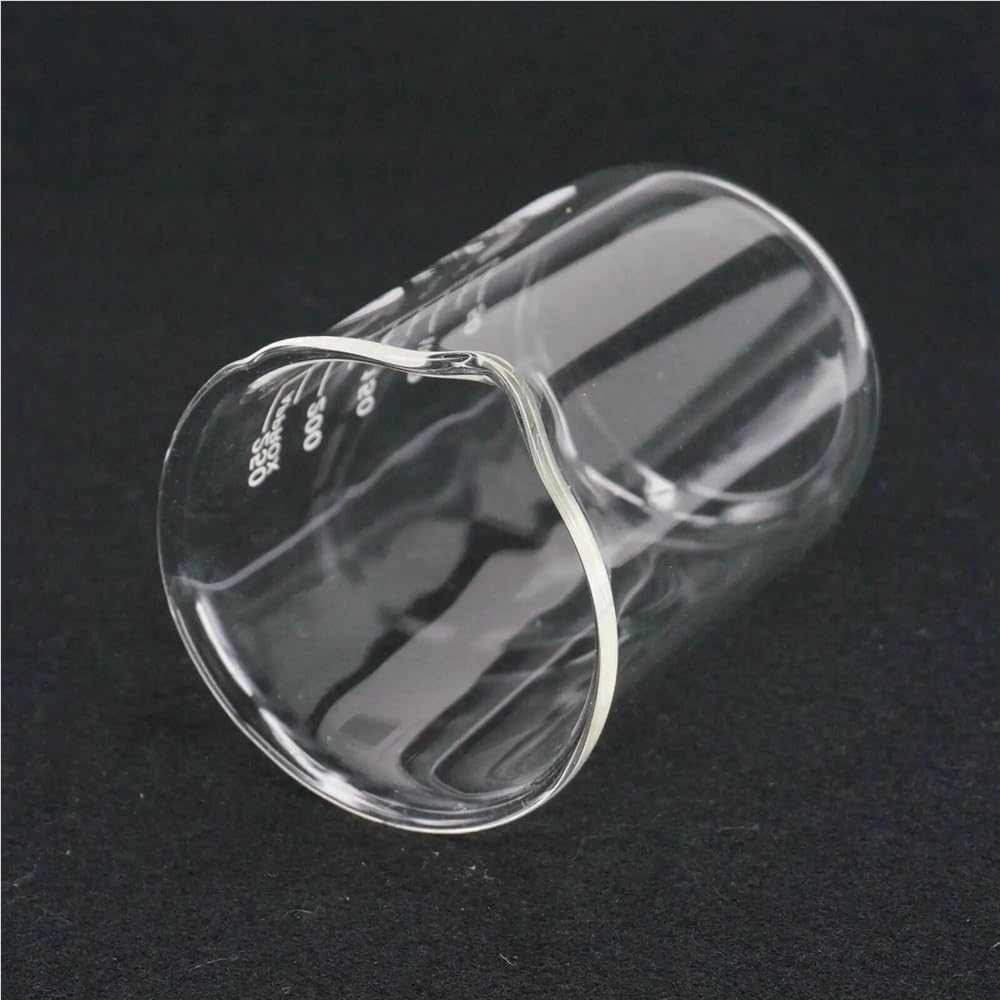 Messbecher aus Borosilikatglas 3.3 für Chemielabor, transparenter 250-ml-Becher, verdickte Becher mit niedriger Form und Ausguss