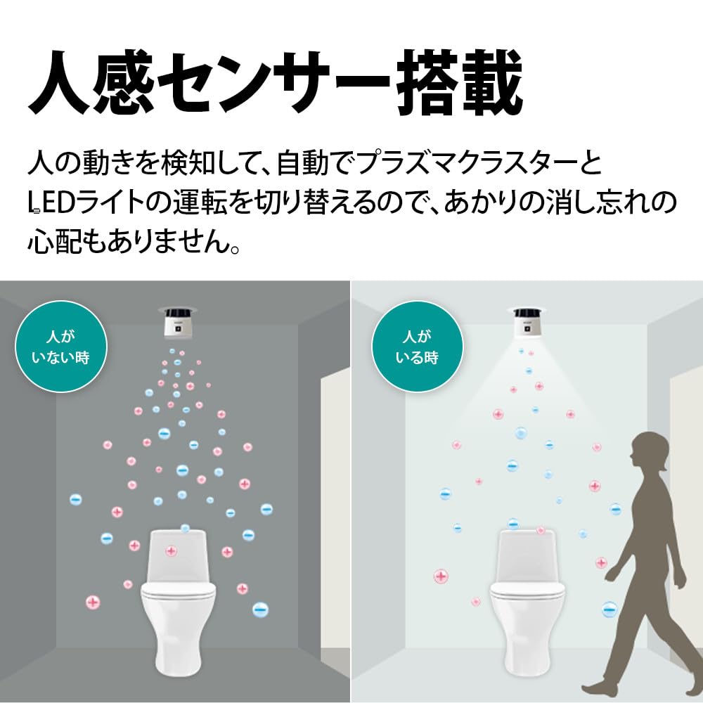 Amazon | シャープ プラズマクラスター イオン発生機 IG-LTA20-W 天井