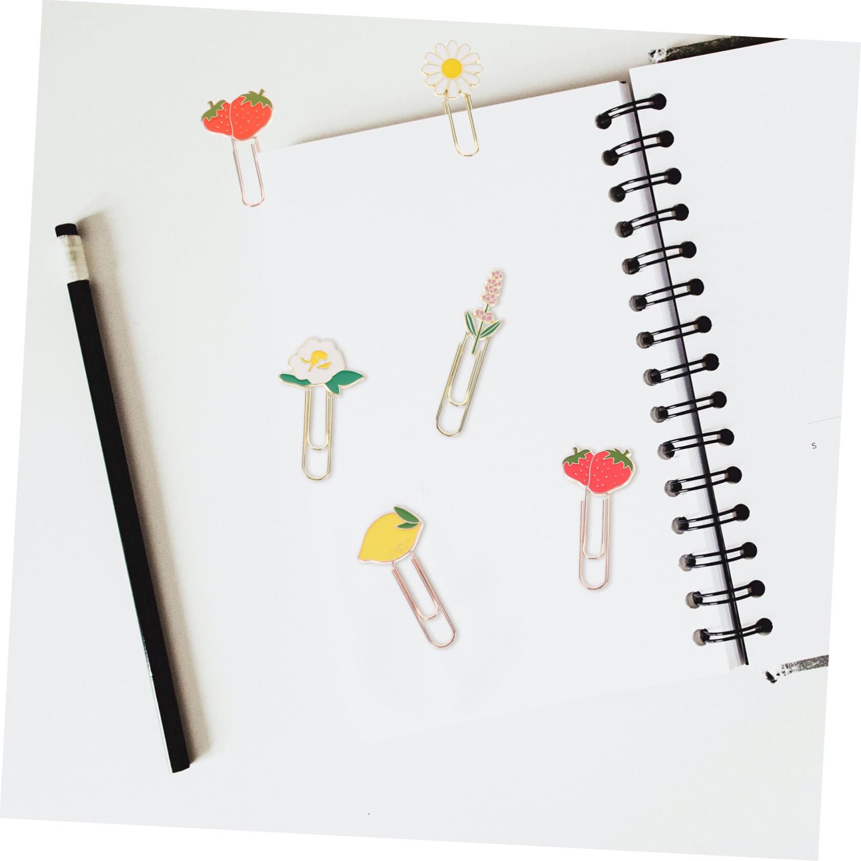ARTIBETTER 5 Set Segnalibro Di Clip Di Carta Da Frutto Graffetta Per Fogli Clip Di Carta Decorativa Ufficio Adornare Graffette Metalliche Decorative Piccole Graffette Decorative 6 Pezzi*5