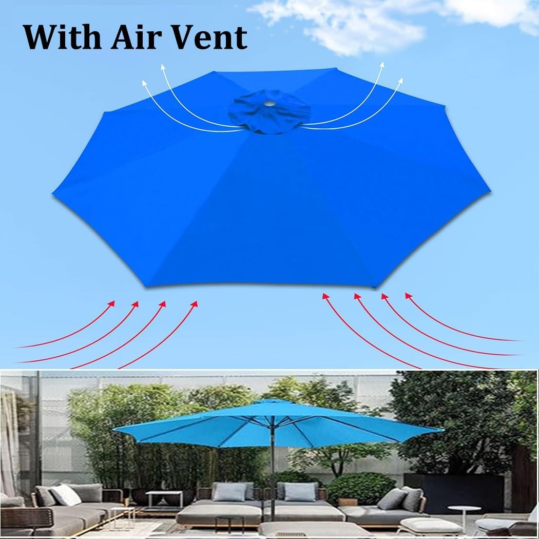 Umbrella Replacement Canopy Sun Umbrella Replacement Top Cover 2/2.5/2.7/3.0m(6/8 Arms) Replacement Parasol Fabric Cover UV Protective for Outdoor Sun Shade Umbrella(Grass gree
