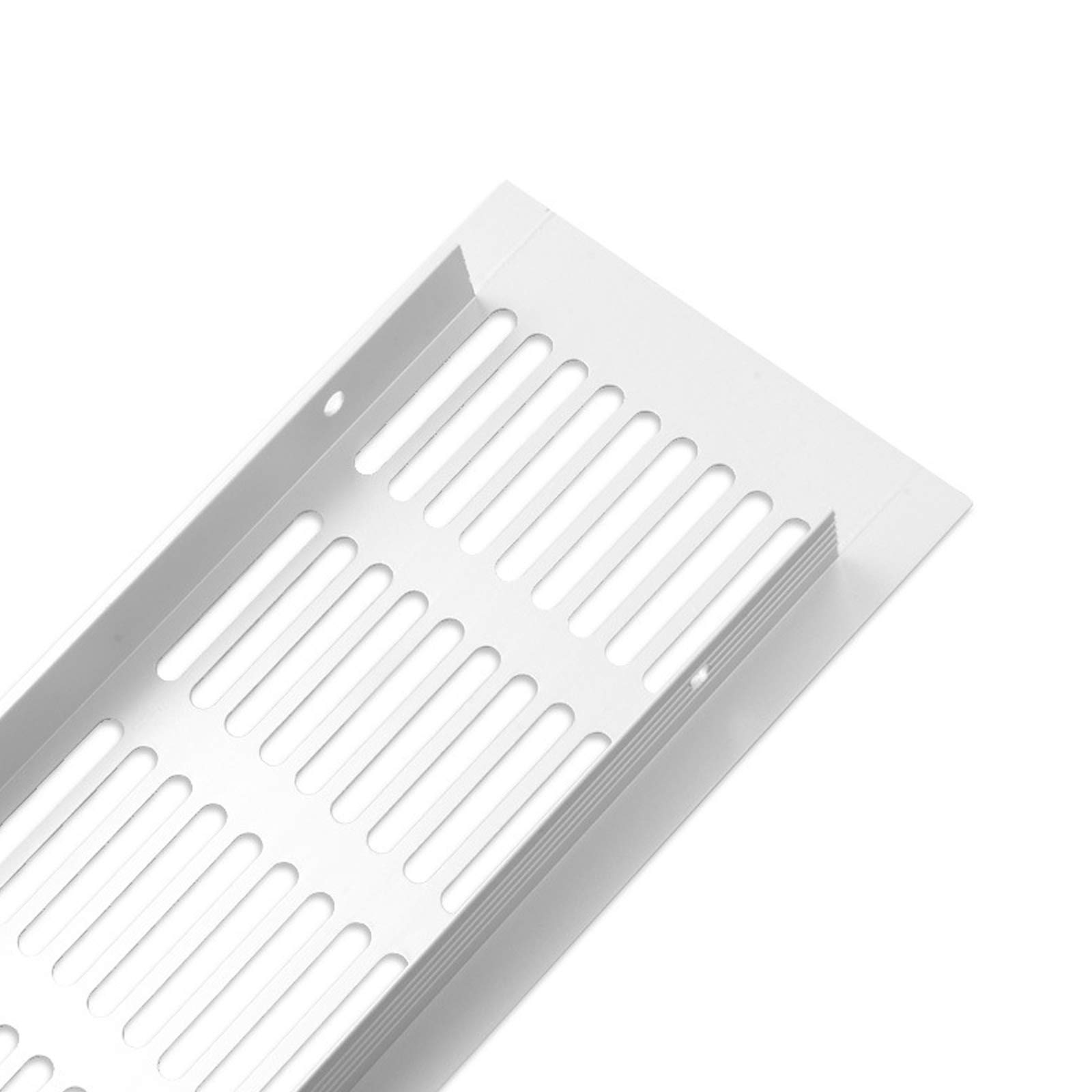 Lot 4 Grilles Aération Aluminium Noir - 80x300 Mm - Pour Meuble, Cuisine, Salle De Bain, Armoire à Chaussures