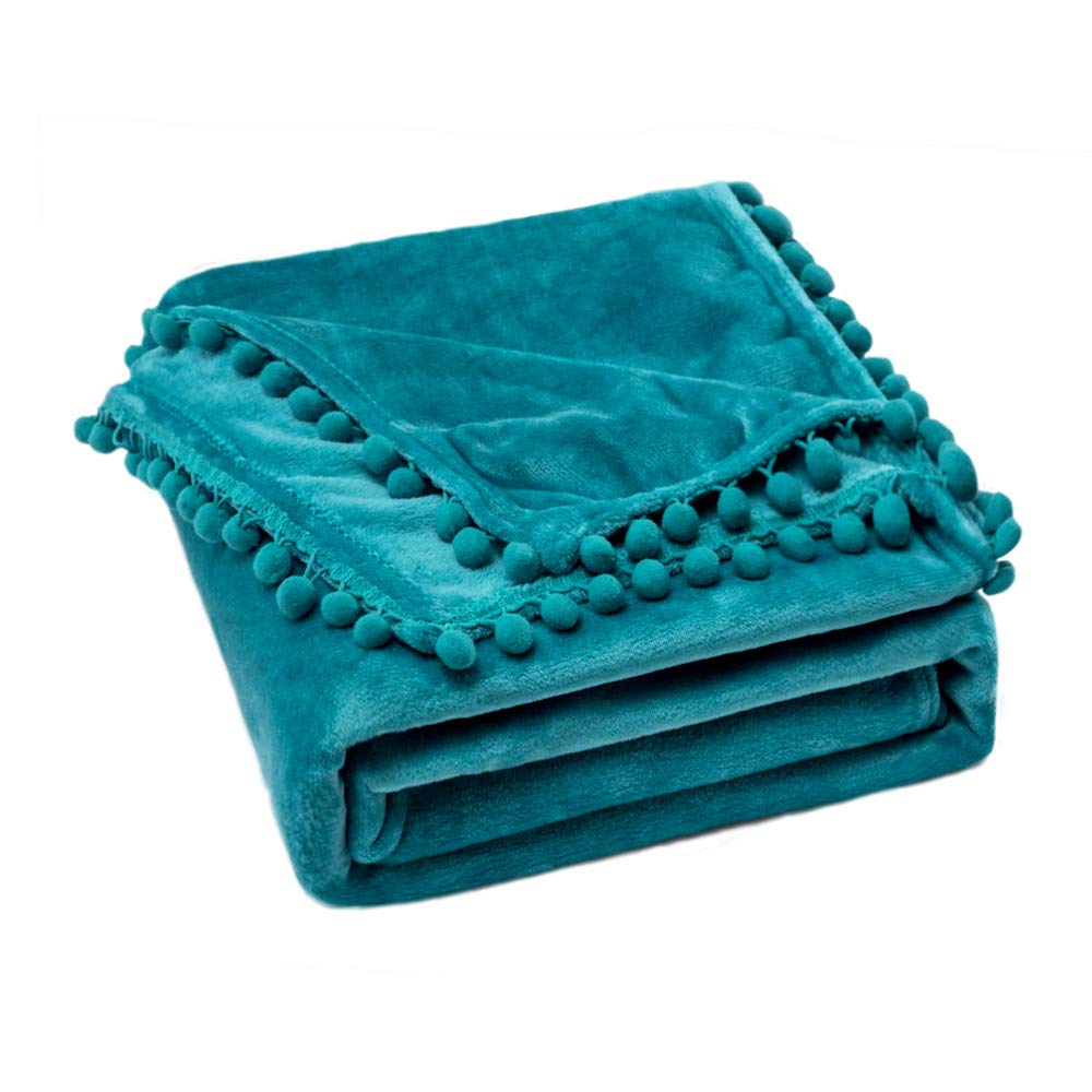 MIULEE Manta de Terciopelo Grande para Sófa Mantilla de Franela para Siesta Suave Manta para Cama Ligera y Cálida Felpa para Mascota Cama Habitacion Dormitorio 1 Pieza 125x150cm Agua Verde