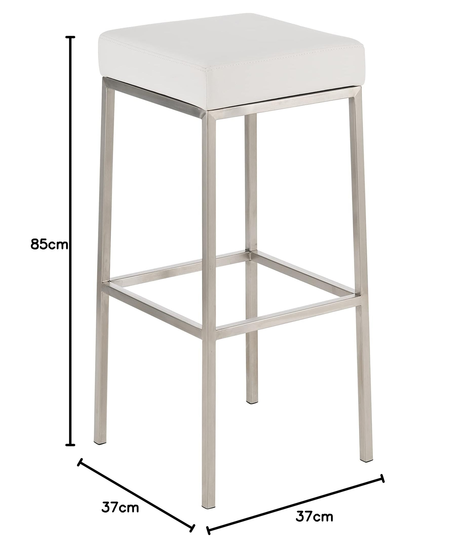 Lot de 2 tabourets de bar en simili et métal h66 cm noir - uranie
