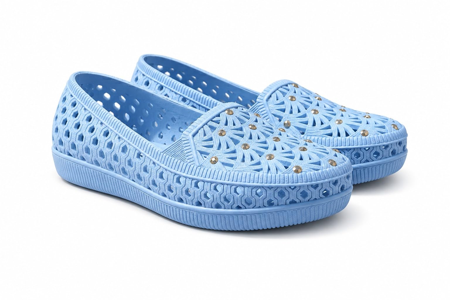 Women's Blue Casual Belly Flats | Lightweight Comfortable Slip-On Ballerina Shoes | Stylish Everyday Wear | Size 6-image-33