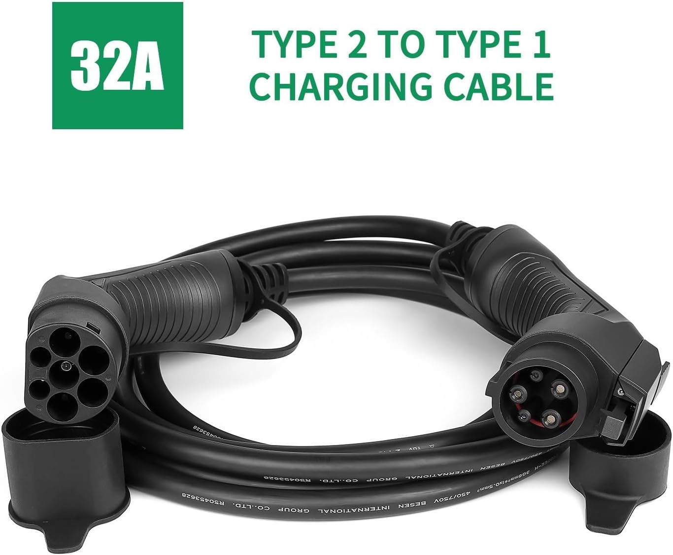 EV充電ケーブル 電気自動車用充電器ケーブル タイプ 2 からタイプ 1